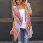 Striped Print Boho Cardigan Outwear Knitted Casual Vintage Jacket Coat Tops Loose Sweater