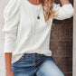 Solid Color Round Neck Bubble Sleeve Knitted Sweater