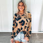 Loose Casual Leopard Print Long Sleeve Pullover