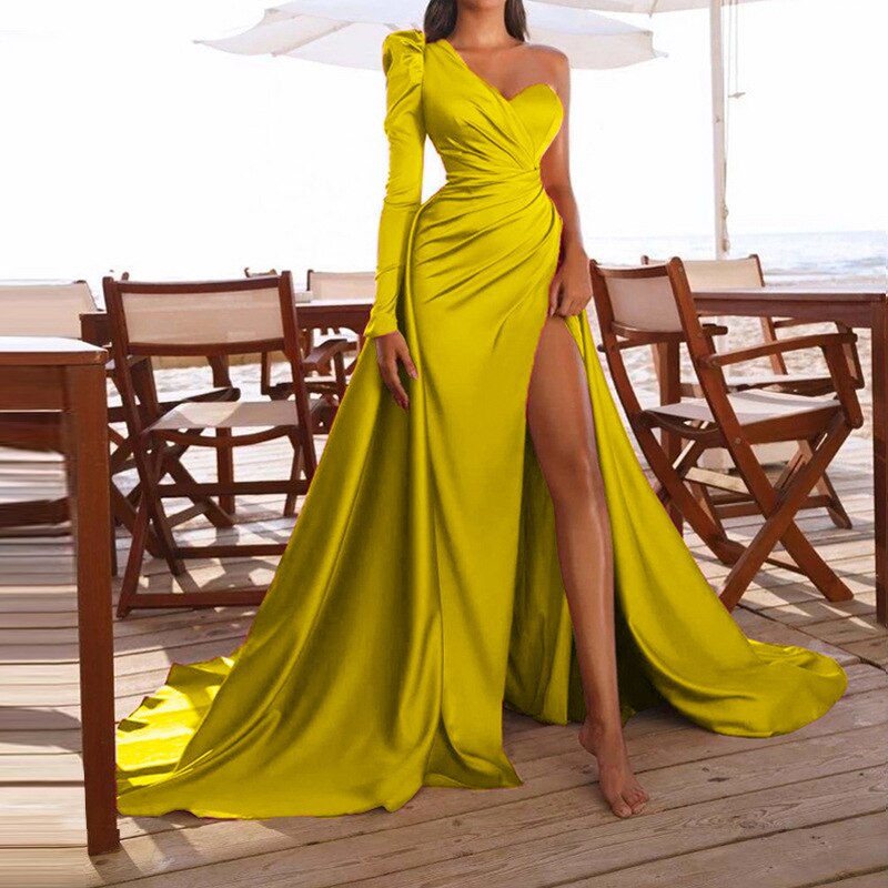 2023 One-shoulder Long Sleeve Cocktail Dress