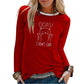 Oops Don't Care Cat Print Long Sleeve Tee