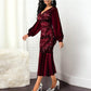 Plus Size Wine Red Velvet Sequin Dress