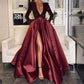 2023 Women Sequins Satin Patchwork V Neck Infront Split Dresses