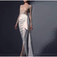 Splic Sequins Lace Embroidery Irregular Maxi Dress