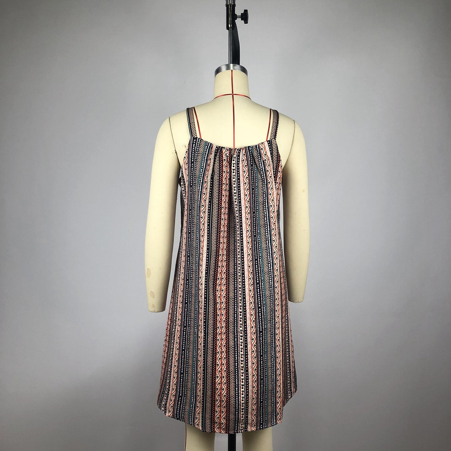Summer Women'S Fashion Spaghetti Straps Mini Striped Dresses Camisole