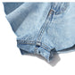 Mesh Clothing Light Blue Denim Washed Pockets Zippers Shorts