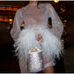 See Through Long Sleeve Shinny Sequins Club Party Outfit
