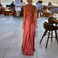 Off Shoulder Hollow Out Backless Maxi Dress