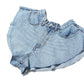Mesh Clothing Light Blue Denim Washed Pockets Zippers Shorts