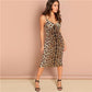 Multicolor Sexy Party Backless Leopard Print Cami Sleeveless Pencil Skinny Club Dress Autumn Night Out Women Dresses