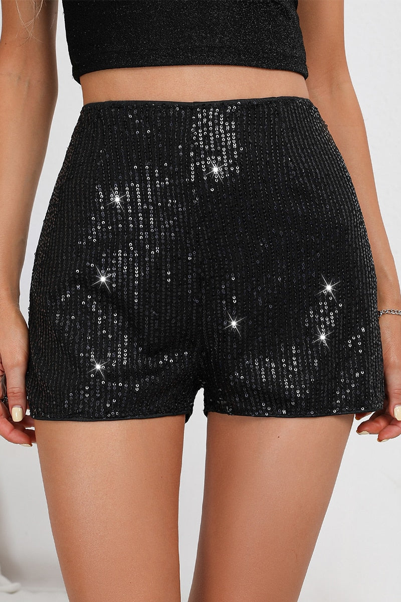 Bling Metallic Shorts for Women Skinny Party Nightclub Dance Bottoms