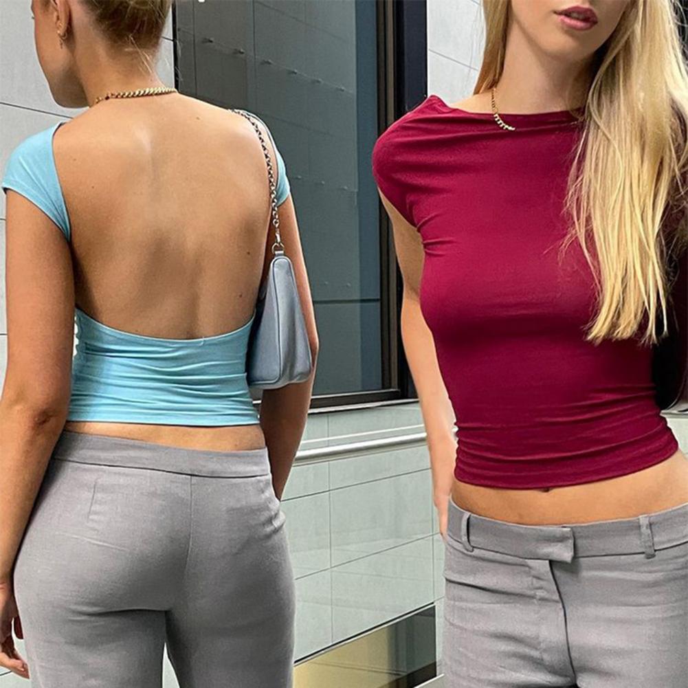 Sexy Cut Out Backless Cropped Top