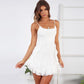 Ruffle Off Shoulder Simple White Summer Female Halter Vintage Dress