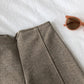 Women Winter Woolen High-waist Solid Zipper Casual Outwear Slim Shorts