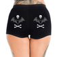Skull Print Shorts for Women High Waist Gothic Punk Style Skinny Sport Short