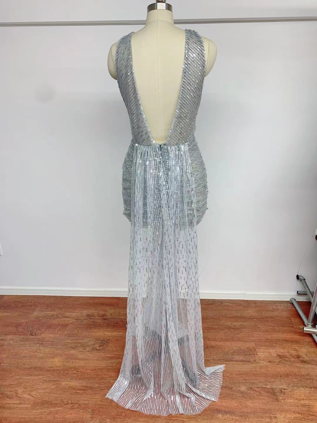 2023 Sliver Sequin Prom Dresses for Women Hip Dress