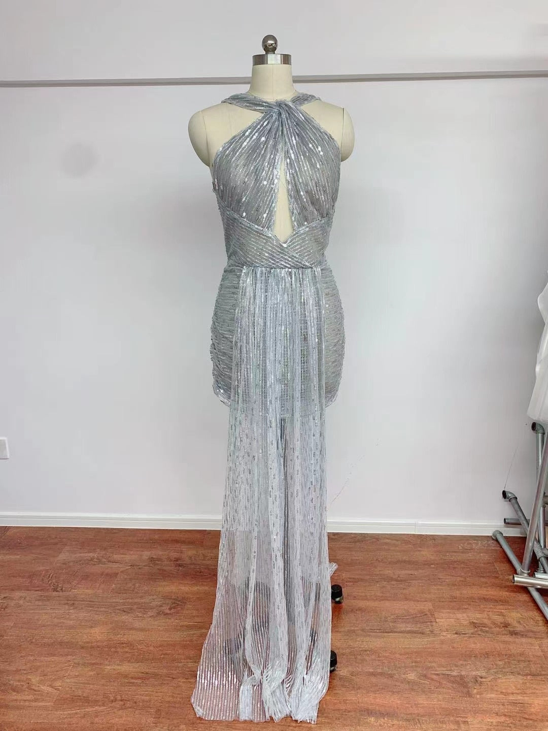 2023 Sliver Sequin Prom Dresses for Women Hip Dress