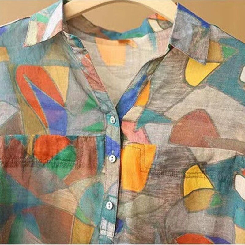 Ethnic Vintage Style Print Casual Blouses