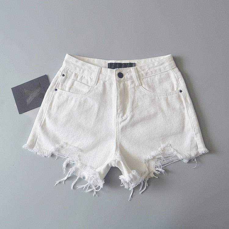 Black Jeans Shorts Women Distressed Short Mujer White Jean Shorts