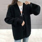 Vintage Loose Cardigans Casual V-neck Knit Sweater Female Long Sleeve Knitwear