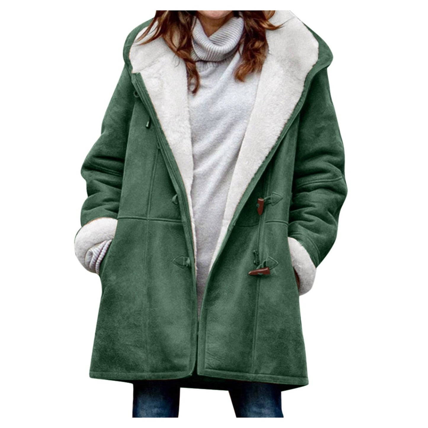 Thicken Fleece Lined Hooded Coat