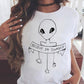 Graphic UFO Funny Alien Short Sleeve T-Shirt