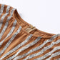 Mesh Sequins Split Fishtail V Neck Long Sleeve Maxi Dress