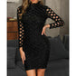 Women Sleeveless Mini Dress Sparkle Sequins European and American Style Jersey Stretch Casual Dress Hollow Sleeve Dresses