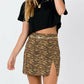 Women Stretch High Waist Short Skirt Ladies Summer Plain Skater Flared Leopard Beach Mini Skirt Sundress