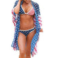 Women Summer Chiffon Bikini Cover Up Beach Swimwear Bathing Dress Holiday Ladies Top Shirt Suit Independence Day
