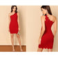 Women Summer One Shoulder Frilled Bodycon Dress Fashion Ladies Sexy Slim Fit Party Prom Mini Dress Solid Casual Dress