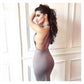 Women Summer Sexy Bodycon Sleeveless Evening Party Dress Ladies Solid Casual Backless Silk Short Slim Mini Pencil Dress