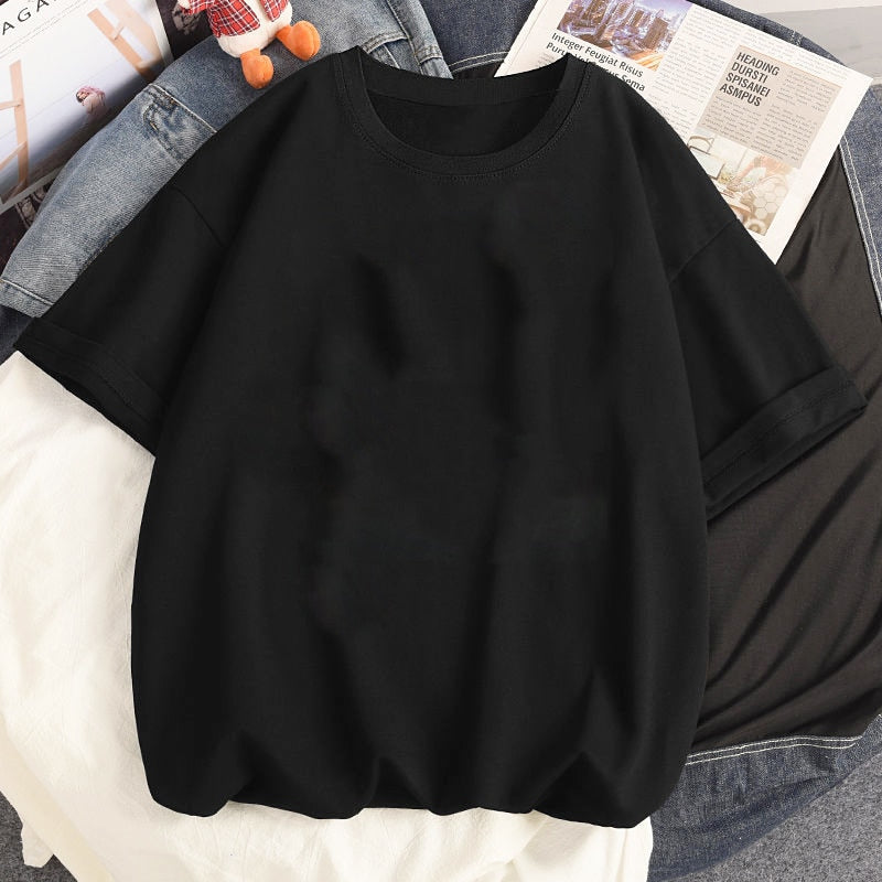 Harajuku Dark Black Printed T-Shirt