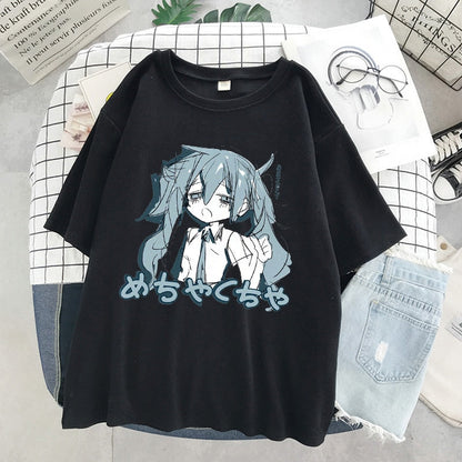 Manga Character Anime Print T-shirt