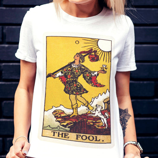 Women T-shirt Tarot Print Tops Casual Ladies Basic