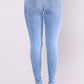 Women's Jeans European and American Stretch Cotton Holes Pencil Feet Pants High Waisted Jeans