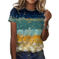 3D Floral Round Neck Casual T-Shirt