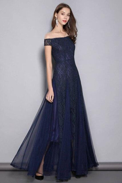 Lace Elegant Party Prom Sexy Mesh Laid Over Elegant Long Runway Dresses