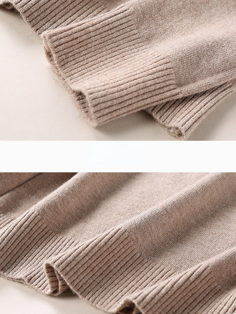 O-neck Loose Solid Cashmere Knitted Tops