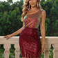 One Shoulder Bodycon Chic Shiny Sequins Party Dress