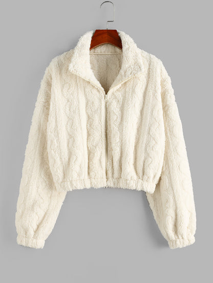 Faux Fur Fuzzy Drop Shoulder Coat