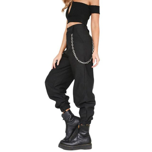 Women High Waist Chain  Leggings Trouser Plus Size