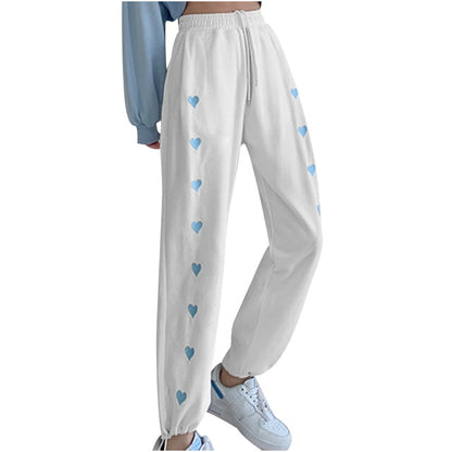 Gray Sweatpants for Women  Summer Love Printed Baggy Pants Women Fashion Women Sports Pants Balck Trousers Jogger Streetwear
