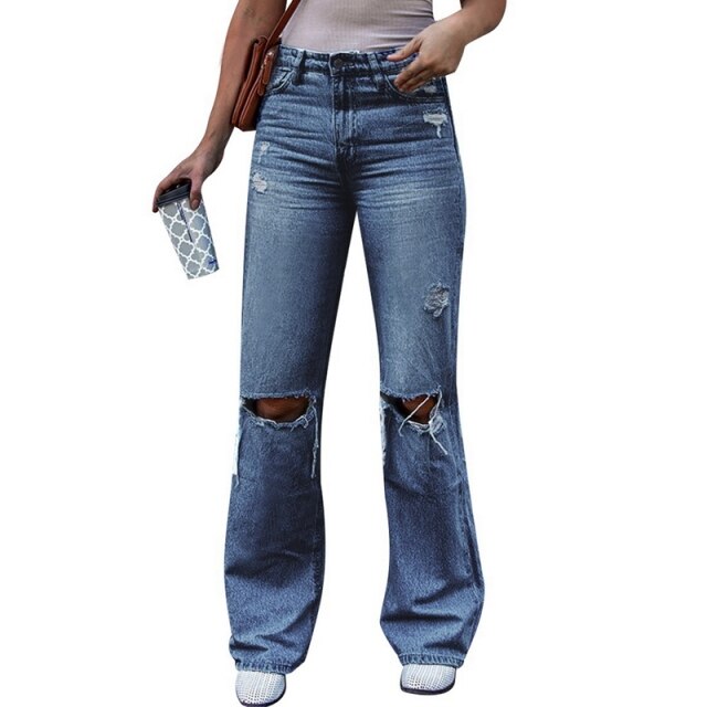 Fashion Jeans Women High Waist Straight Denim Mom Pants