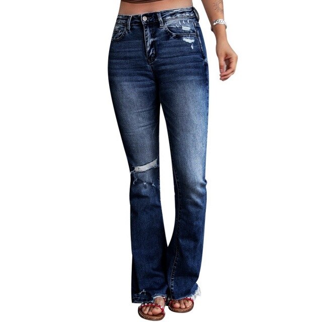 Skinny Flared Jeans Women&#39;s Fashion Denim Pants Bootcut Bell Bottoms Stretch Trousers Women Jeans Woman Jeans High Waist Jeans