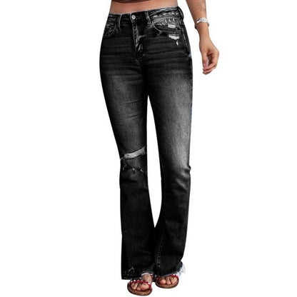 Skinny Flared Jeans Women&#39;s Fashion Denim Pants Bootcut Bell Bottoms Stretch Trousers Women Jeans Woman Jeans High Waist Jeans