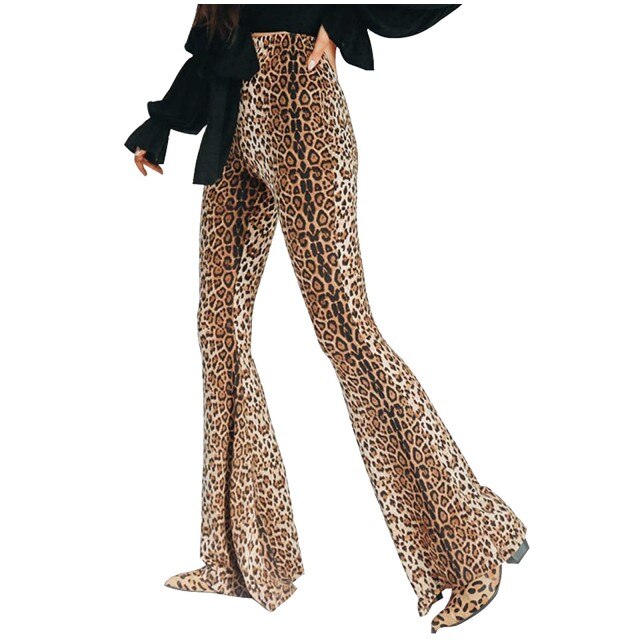 Women Pants Animal  Print Look Women  Long Leopard  Leopard Pants High Waist Pants