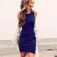 Sleeveless Mini Ruched Dress Women Dress Streetwear Plus Size
