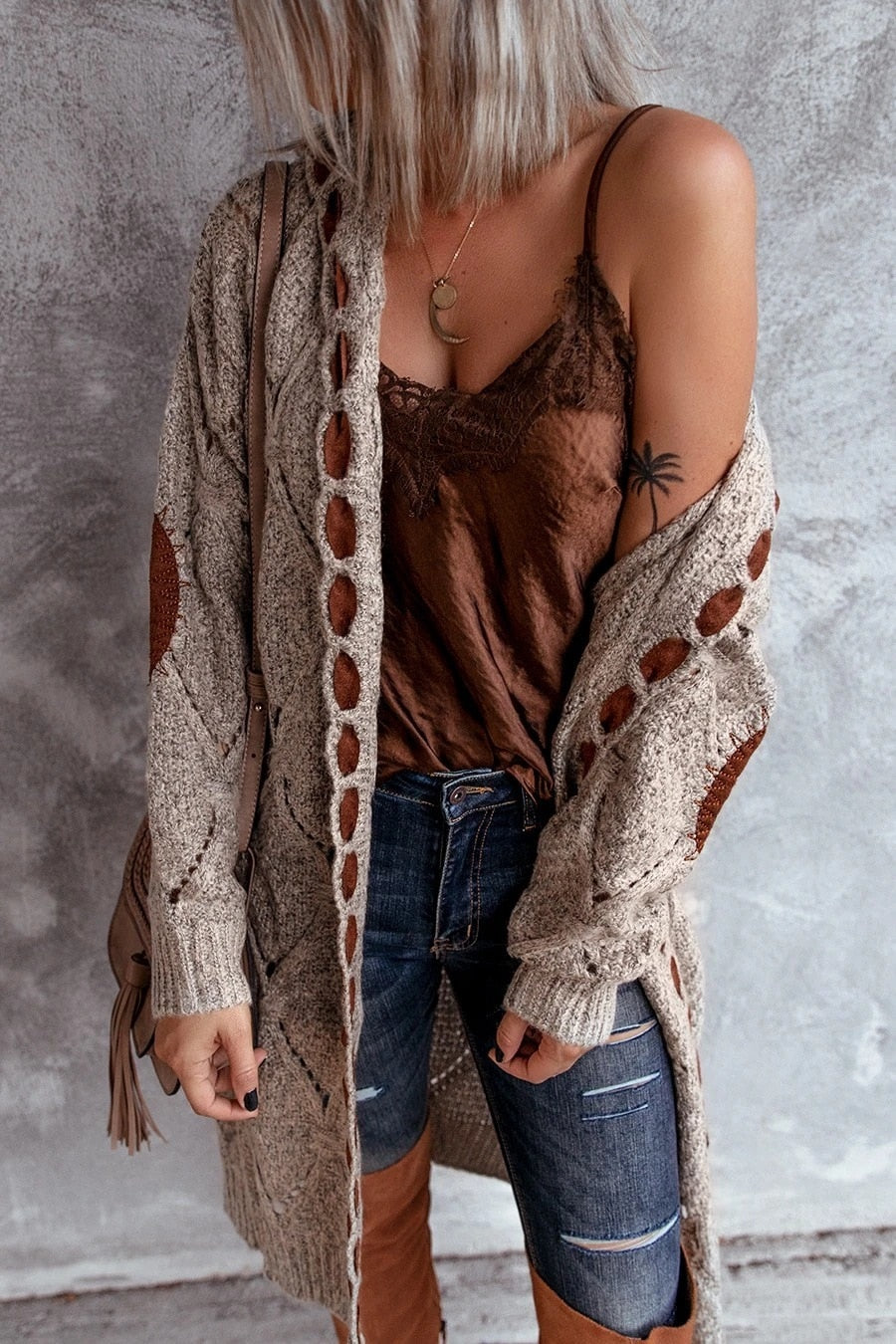 Knitwear New Hot Selling Long-Sleeved Cardigan Sweater Lace