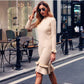 Winter Women Warm Sweater Midi Dress Elegant Long Sleeve Bodycon Stretch Ladies Dresses Casual Plain Classic Streetwear